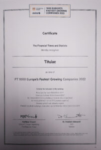 Titulae en el ranking FT1000 de Financial Times