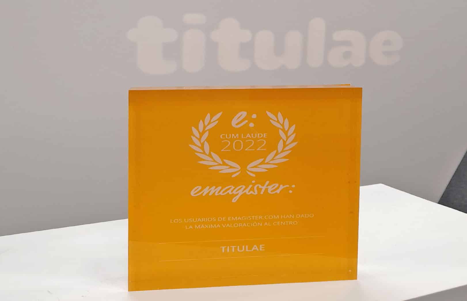 Titulae sello cum laude 2022 de Emagister